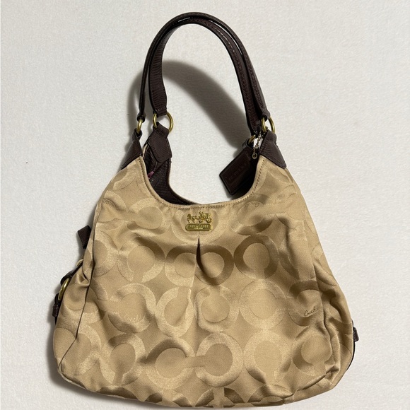 Coach Tan and Brown logo bag EUC dust bag included - Picture 1 of 6